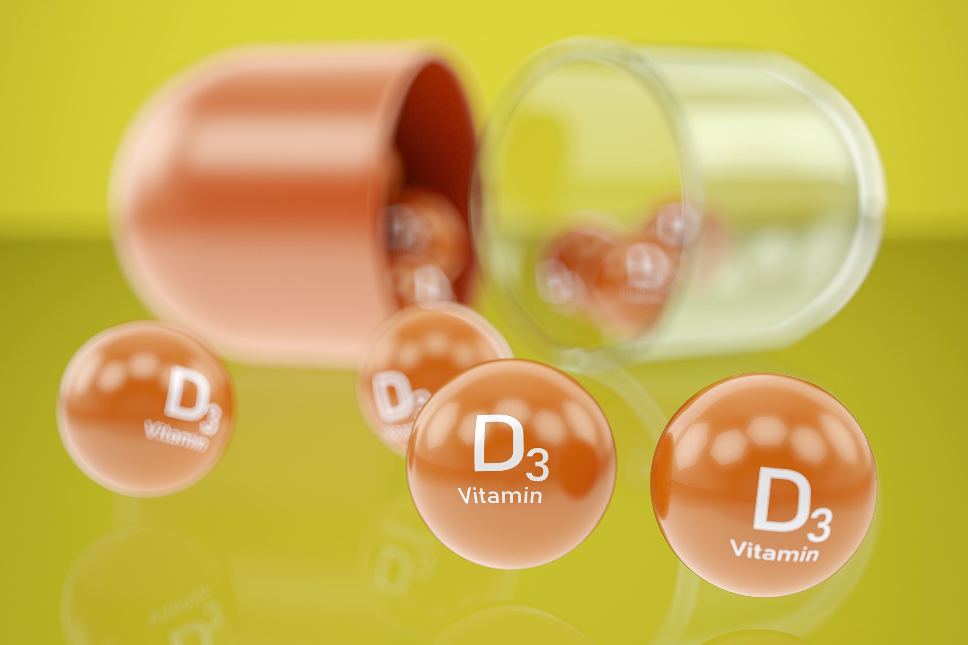 Vitamin D Capsule with D3 Element. Dietary Supplements